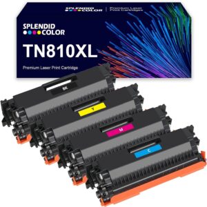 SPLENDIDCOLOR TN810 TN-810 Toner Cartridge Remanufactured 4PK High Yield TN810XL Toner Cartridge Replacement for Brother HL-L9410CDN HL-L9430CDN HL-L9470CDN MFC-L9670CDN Printer.